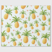 Ananas Muster Design Wrapping Papper Geschenkpapier (Flach)
