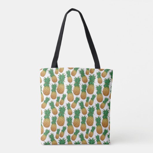 Ananas Muster für kundenspezifische Monogramm-Säck Tasche (Rückseite)