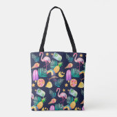 Ananas-Muster für tropische Vögel Tasche (Rückseite)