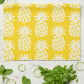 Ananas Muster Gelb & Weiß Geschirrtuch (Gefaltet)