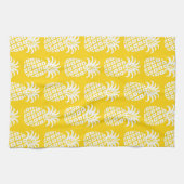 Ananas Muster Gelb & Weiß Geschirrtuch (Horizontal)