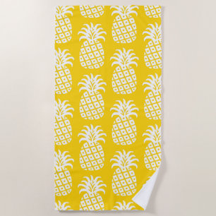 Ananas Muster Gelb & Weiß Strandtuch