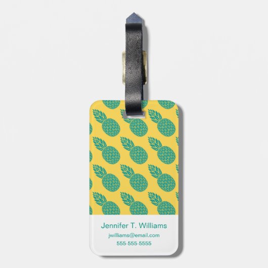 Ananas-Muster Gepäckanhänger (Rückseite vertikal)