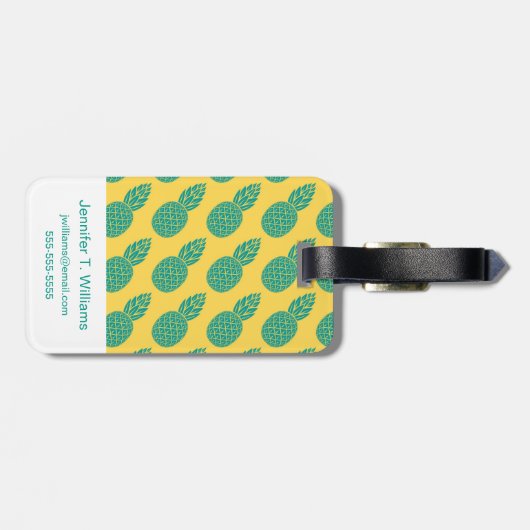 Ananas-Muster Gepäckanhänger (Rückseite horizontal)