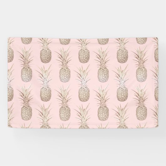 Ananas-Muster, goldgelb und rot Banner (Horizontal)