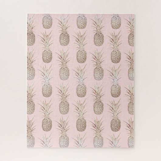 Ananas-Muster, goldgelb und rot Puzzle (Vertikal)