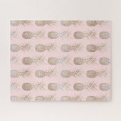 Ananas-Muster, goldgelb und rot Puzzle (Horizontal)