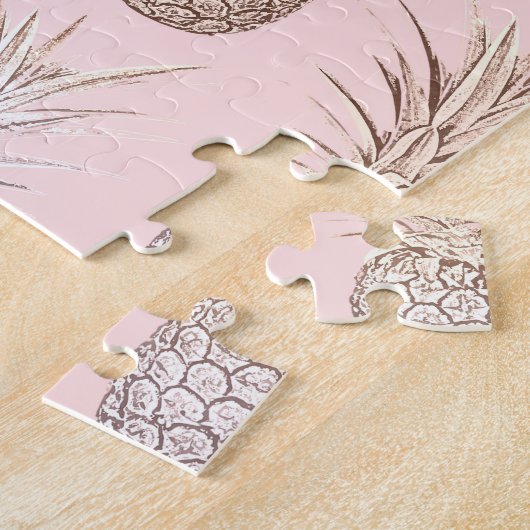 Ananas-Muster, goldgelb und rot Puzzle (Seite)