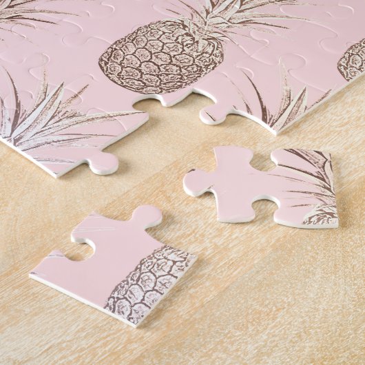 Ananas-Muster, goldgelb und rot Puzzle (Seite)