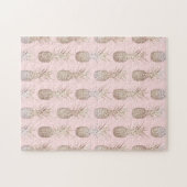 Ananas-Muster, goldgelb und rot Puzzle (Horizontal)