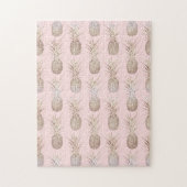 Ananas-Muster, goldgelb und rot Puzzle (Vertikal)