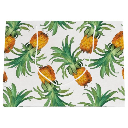 Ananas-Muster Große Geschenktüte (Vorderseite)
