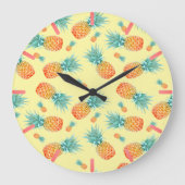 Ananas-Muster Große Wanduhr (Vorderseite)