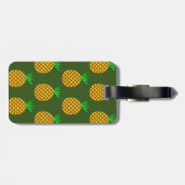 Ananas-Muster im grünen Hintergrund Gepäckanhänger (Rückseite horizontal)