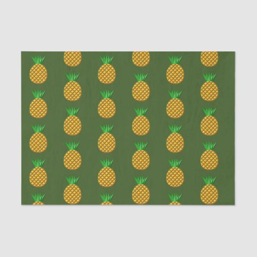 Ananas-Muster im grünen Hintergrund Seidenpapier (Vorderseite)