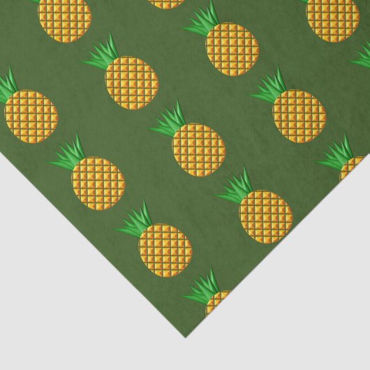 Ananas-Muster im grünen Hintergrund Seidenpapier (Ausschnitt)