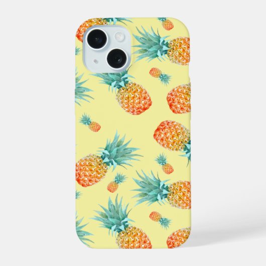 Ananas-Muster iPhone 15 Hülle (Rückseite)