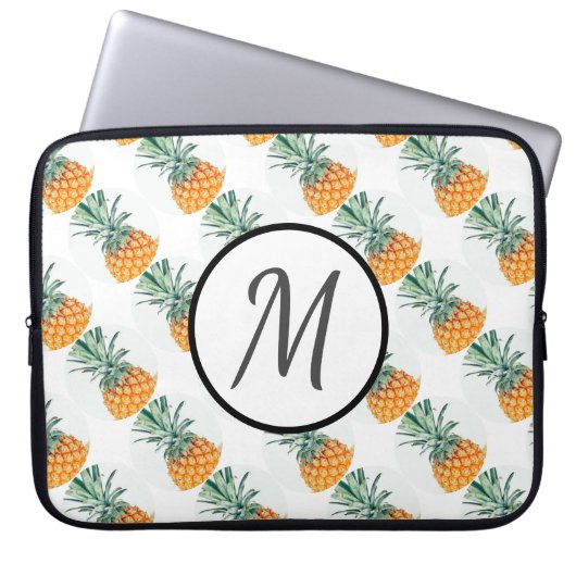 Ananas-Muster Monogram-Computer Laptop-Sieb Laptopschutzhülle (Vorderseite)