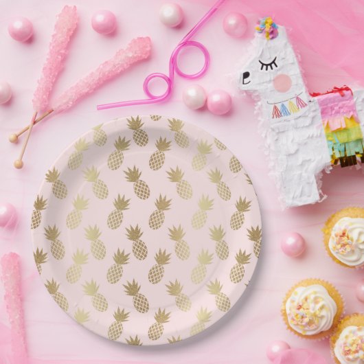Ananas-Muster Pappteller (Party)