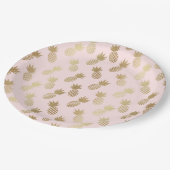 Ananas-Muster Pappteller (Schrägansicht)