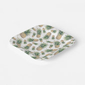 Ananas-Muster Pappteller (Gewinkelt)