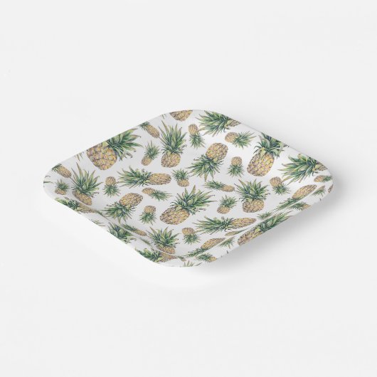 Ananas-Muster Pappteller (Gewinkelt)