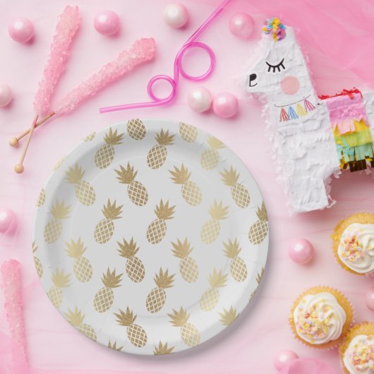 Ananas-Muster Pappteller (Party)