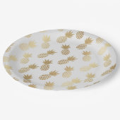 Ananas-Muster Pappteller (Schrägansicht)