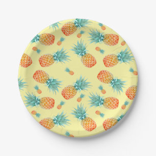 Ananas-Muster Pappteller