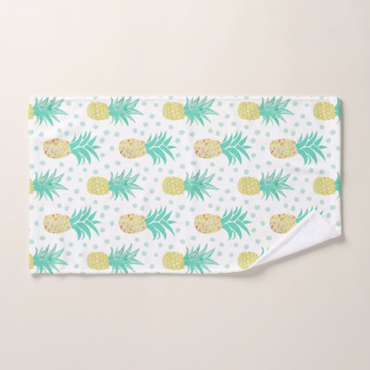 Ananas Muster Polka Dot Badetuch Set (Handtuch)