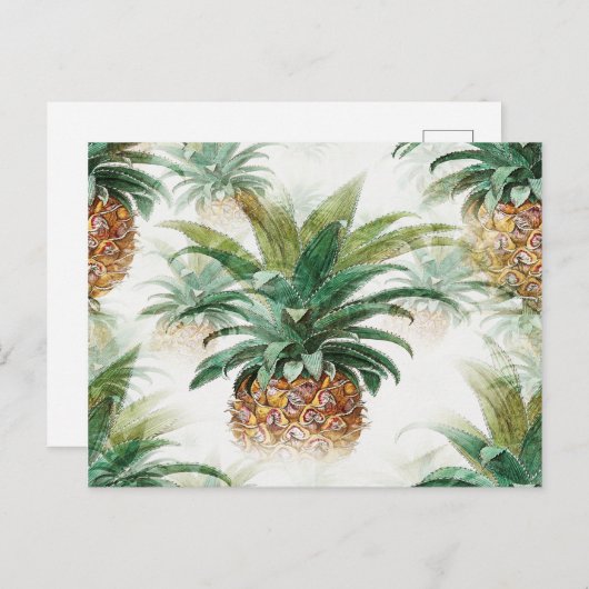 Ananas-Muster Postkarte (Vorne/Hinten)