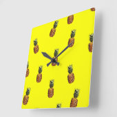 Ananas-Muster Quadratische Wanduhr (Winkel)