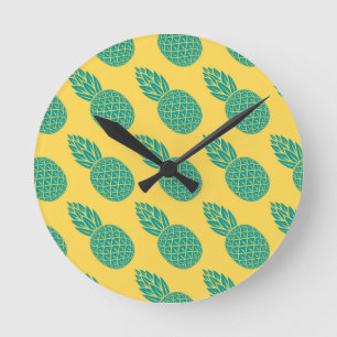 Ananas-Muster Runde Wanduhr
