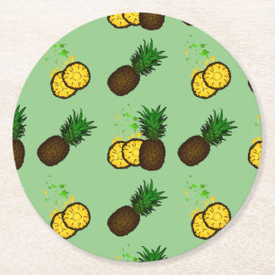 Ananas-Muster Runder Pappuntersetzer
