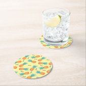 Ananas-Muster Runder Pappuntersetzer (Vor Ort)