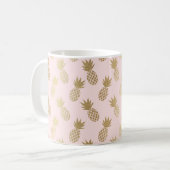 Ananas-Muster und Monogramm Kaffeetasse (Vorderseite Links)