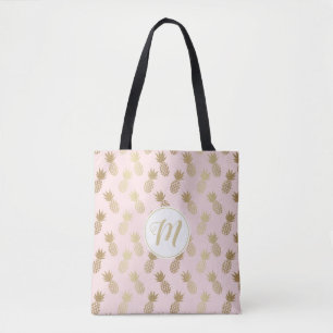 Ananas-Muster und Monogramm Tasche