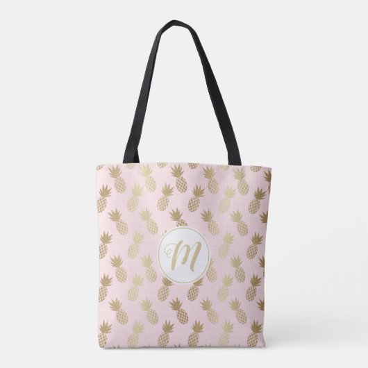 Ananas-Muster und Monogramm Tasche (Rückseite)