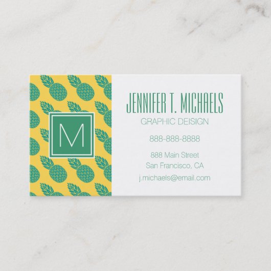 Ananas-Muster Visitenkarte (Vorderseite)