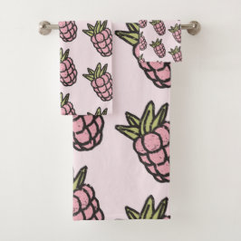 Ananas Muster Y2K Retro Funky Badhandtuch Set