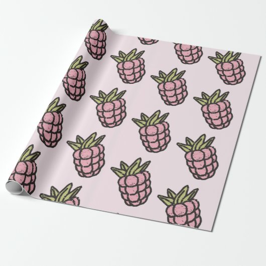 Ananas Muster Y2K Retro Funky Geschenkpapier (Ungerollt)