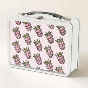 Ananas Muster Y2K Retro Funky Metall Brotdose