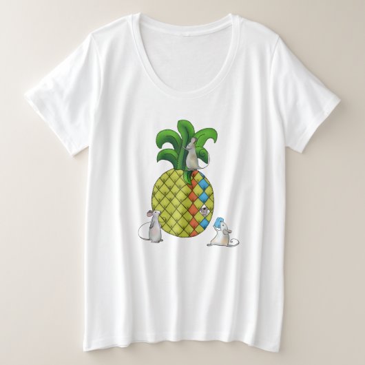 Ananas nähen große größe T-Shirt (Design vorne)