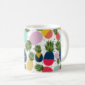 Ananas nahtlose Musterillustrierung, farbig Kaffeetasse (VorderseiteRechts)