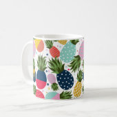 Ananas nahtlose Musterillustrierung, farbig Kaffeetasse (Vorderseite Links)
