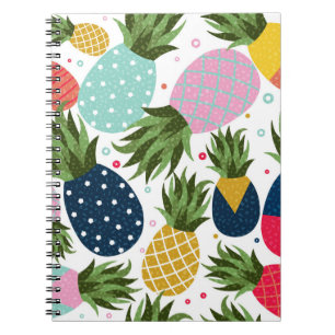 Ananas nahtlose Musterillustrierung, farbig Notizblock