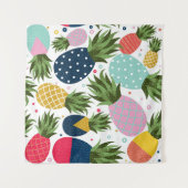 Ananas nahtlose Musterillustrierung, farbig Wandteppich (Vorderseite (Horizontal))