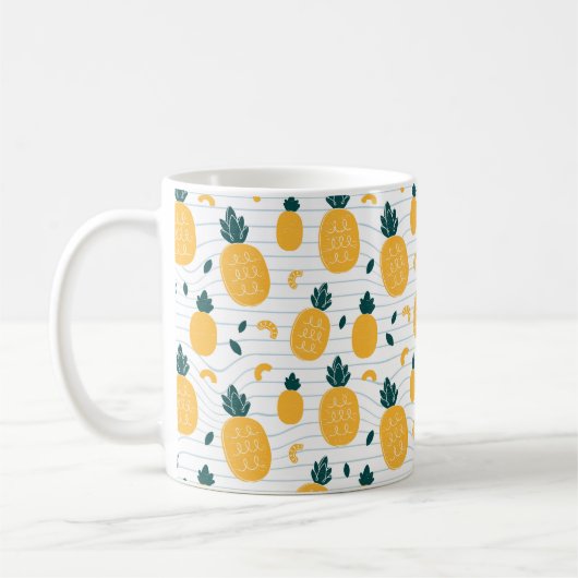 Ananas nahtloses Muster Kaffeetasse (Links)