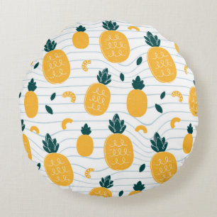 Ananas nahtloses Muster Rundes Kissen