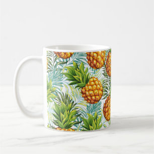 Ananas. Nahtloses Muster. Vintages Blumenpatt Kaffeetasse
